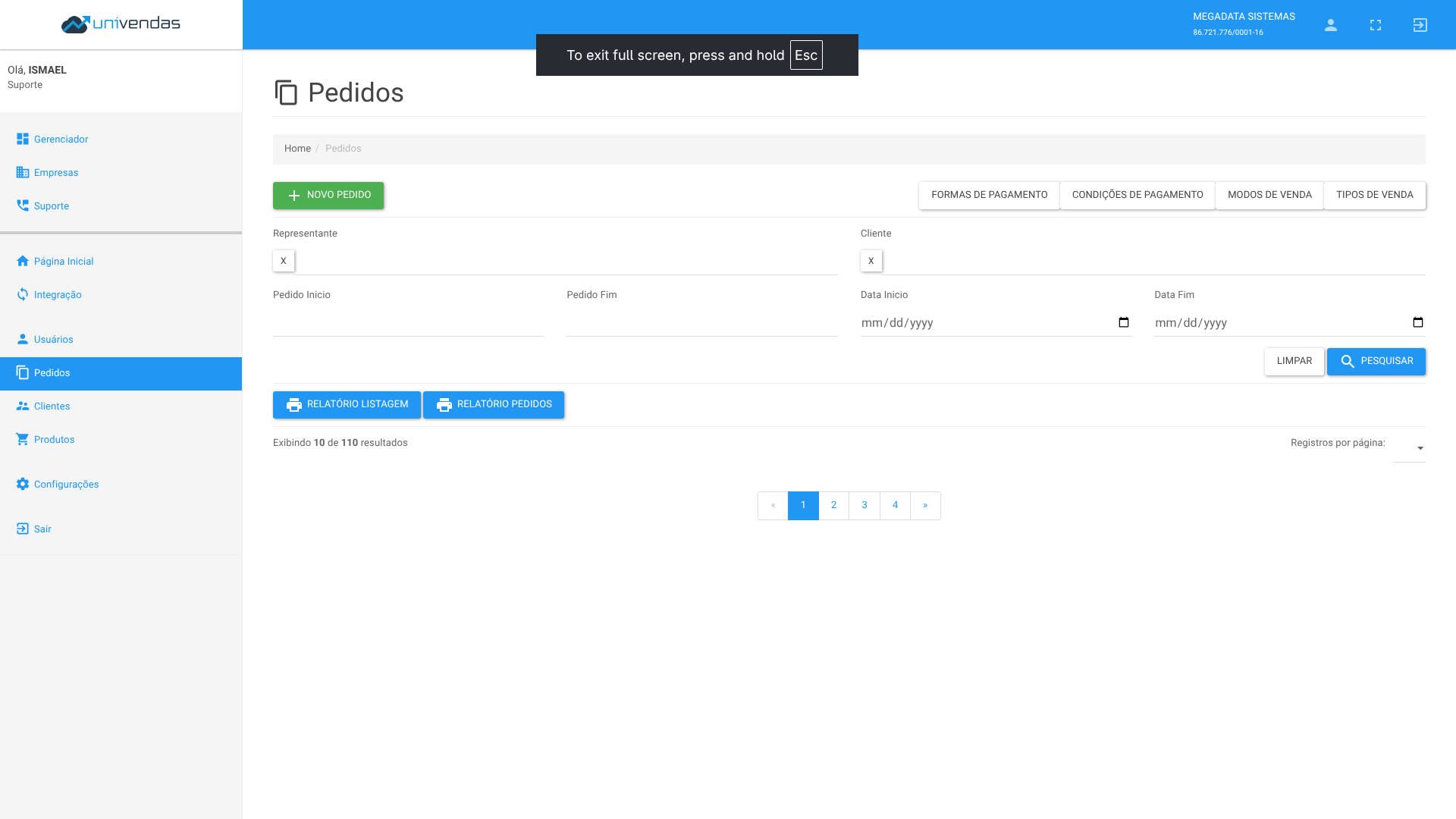 UniVendas - Cadastro e Clientes