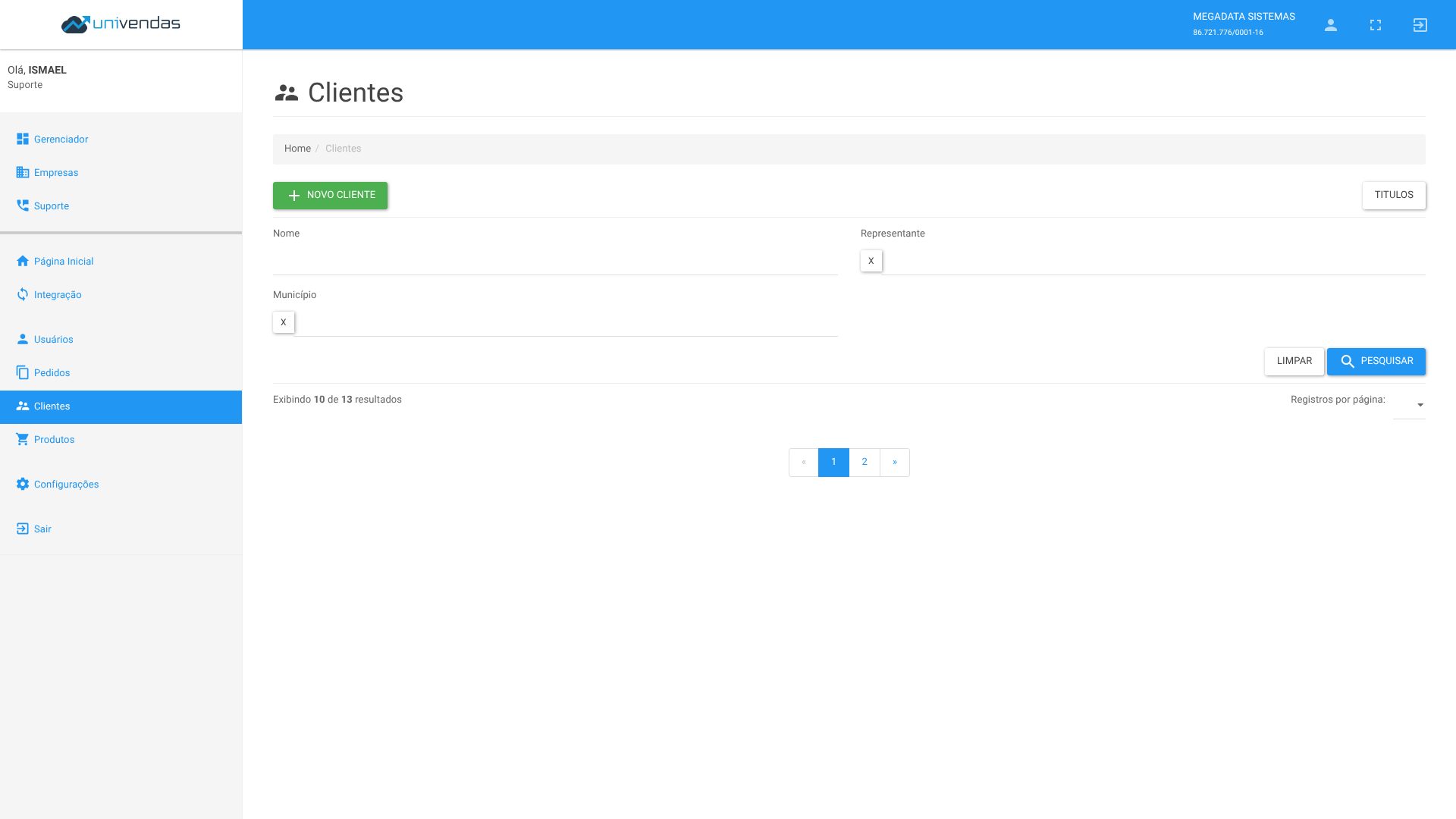 UniVendas - Vendas e Pedidos